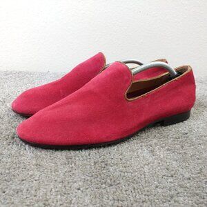 Sam Edelman Bryan Mens 7.5 Dress Shoes Red Suede Leather Slip On
